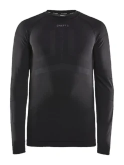 Craft Men's Active Intensity Crewneck Baselayer - Black/Asphalt (1907933-999995) -Saucony || BROOKS || Hoka Shop 1907933 999995 Active Intensity CN LS F Preview