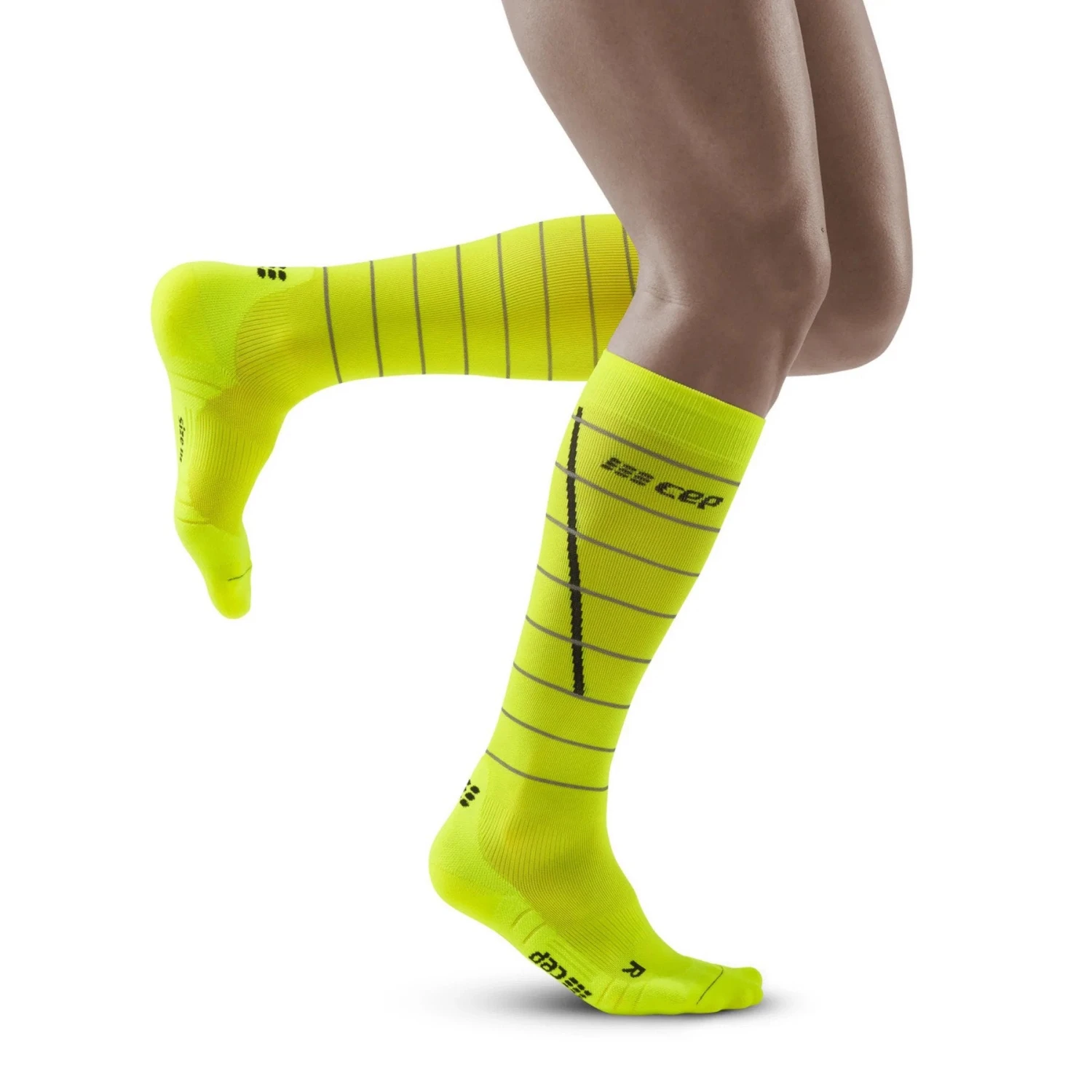 CEP Men's Reflective Tall Socks - Neon Yellow (WP50FZ) 1 CEP Men's Reflective Tall Socks - Neon Yellow (WP50FZ)